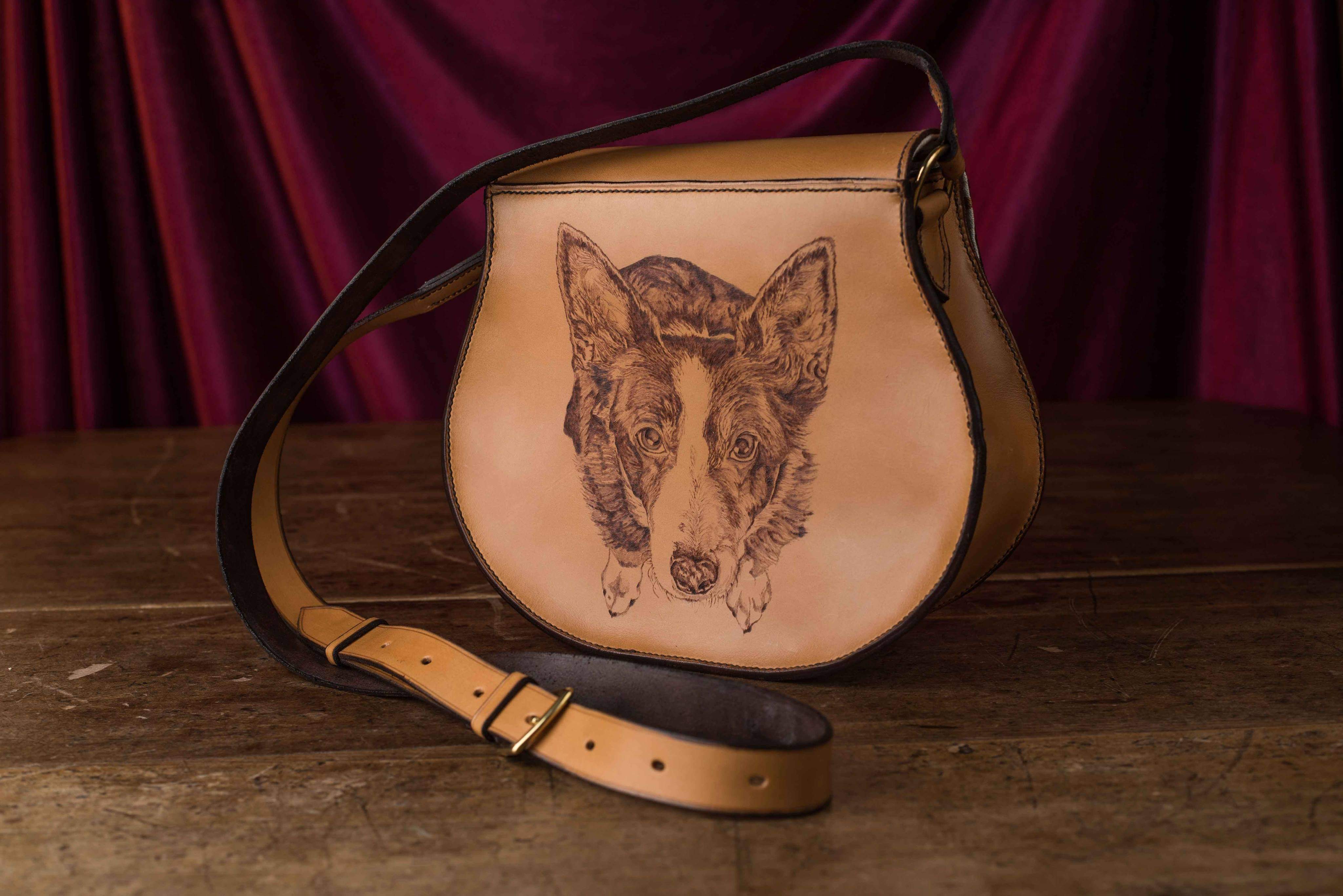 A Customised Hand Engraved Shoulder Bag