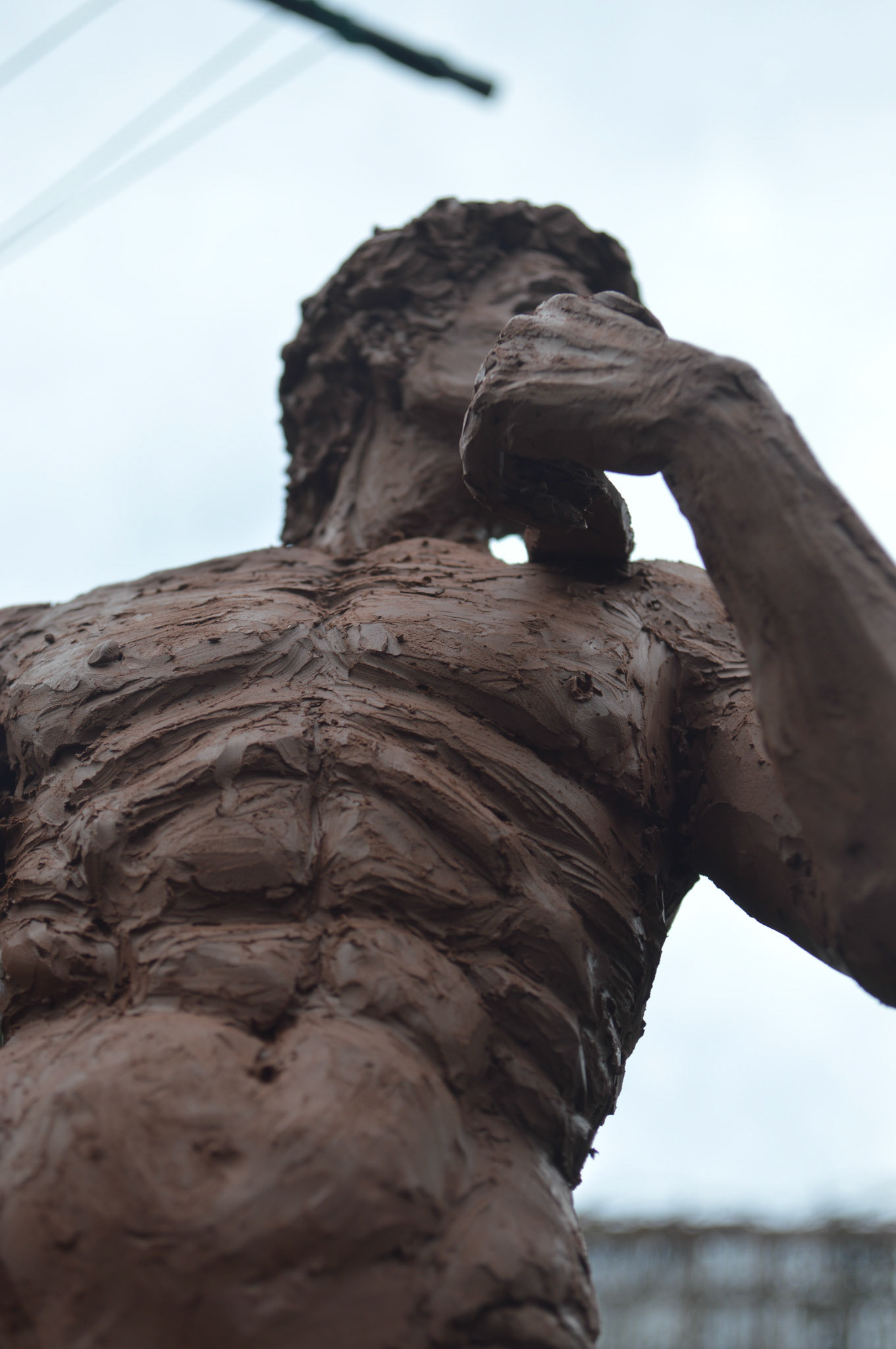 Figurative sculpture study in terracotta