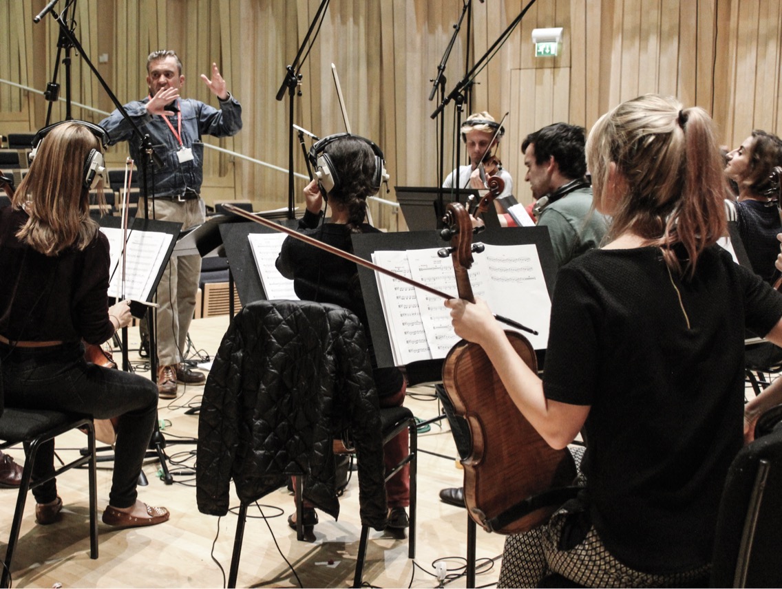 John conducting Sinfonia Cymru in Dora Souzker Hall, RWCMD, Cardiff.