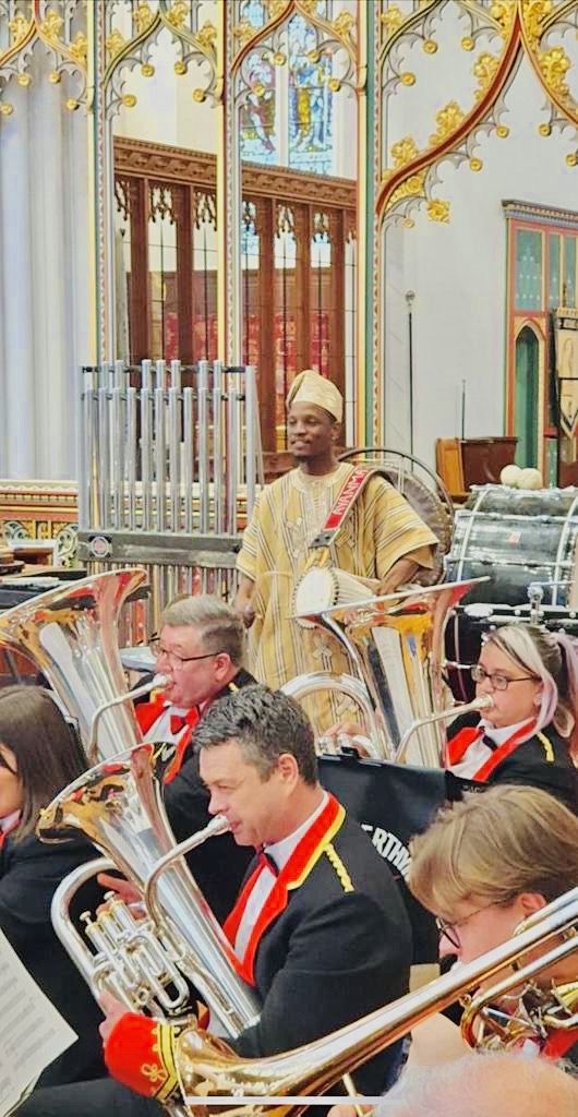 Playing talkingdrum alongside welsh music