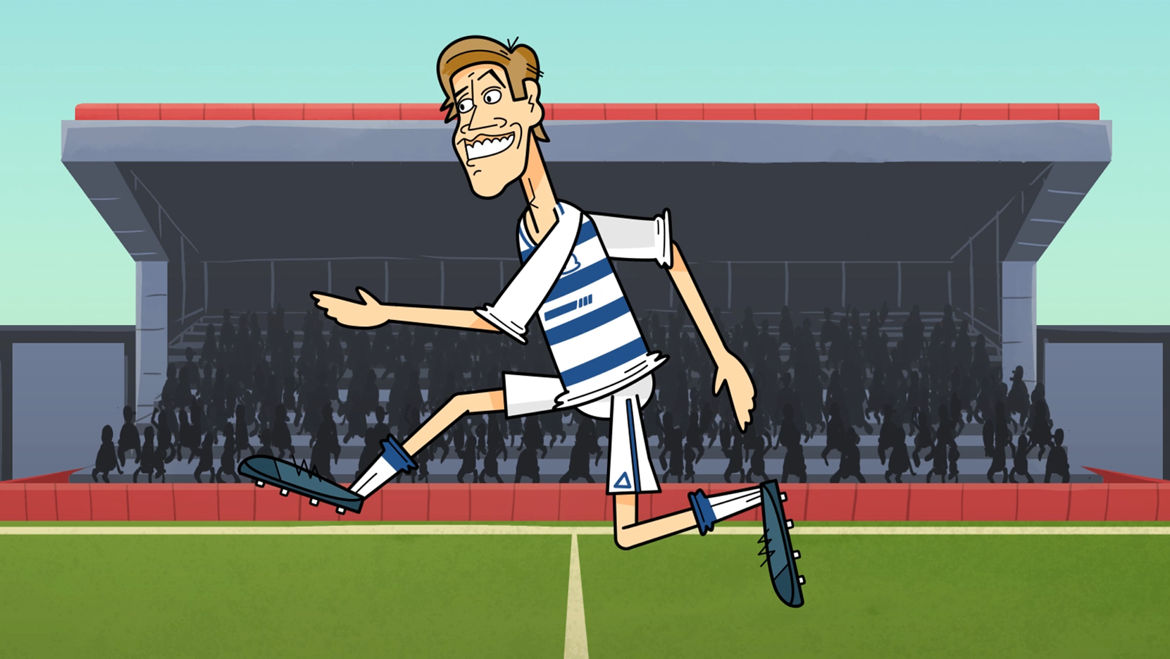 Peter Crouch jumping through the air