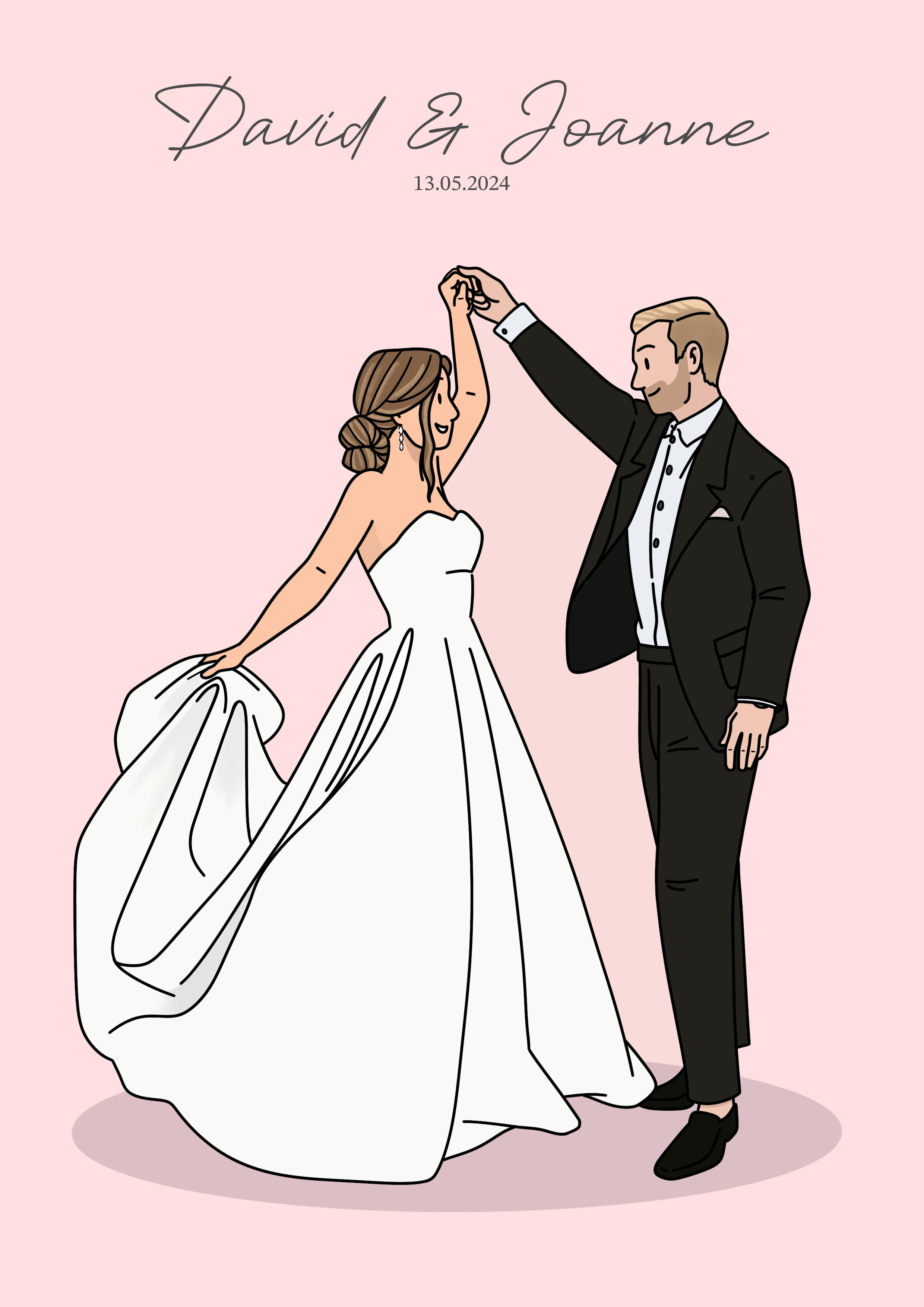 Illustrated Wedding Portrait