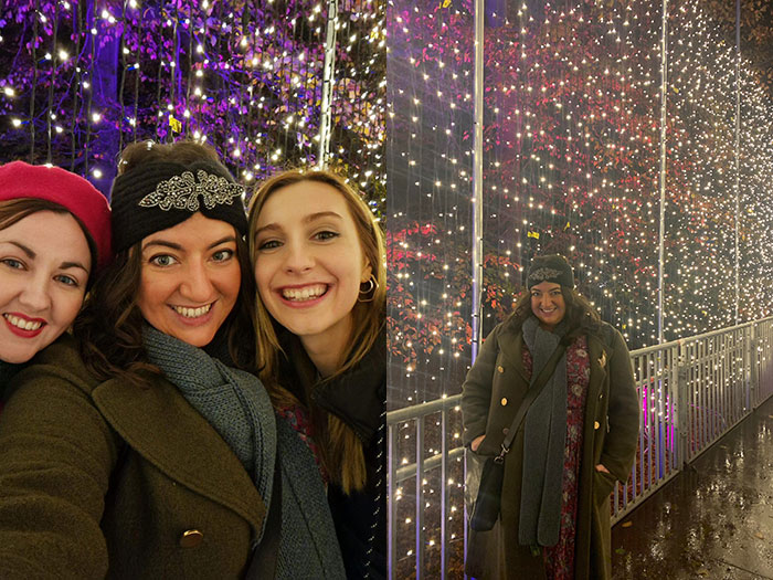 Jess and Carys at Christmas at Bute Park