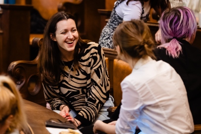 People networking at an event