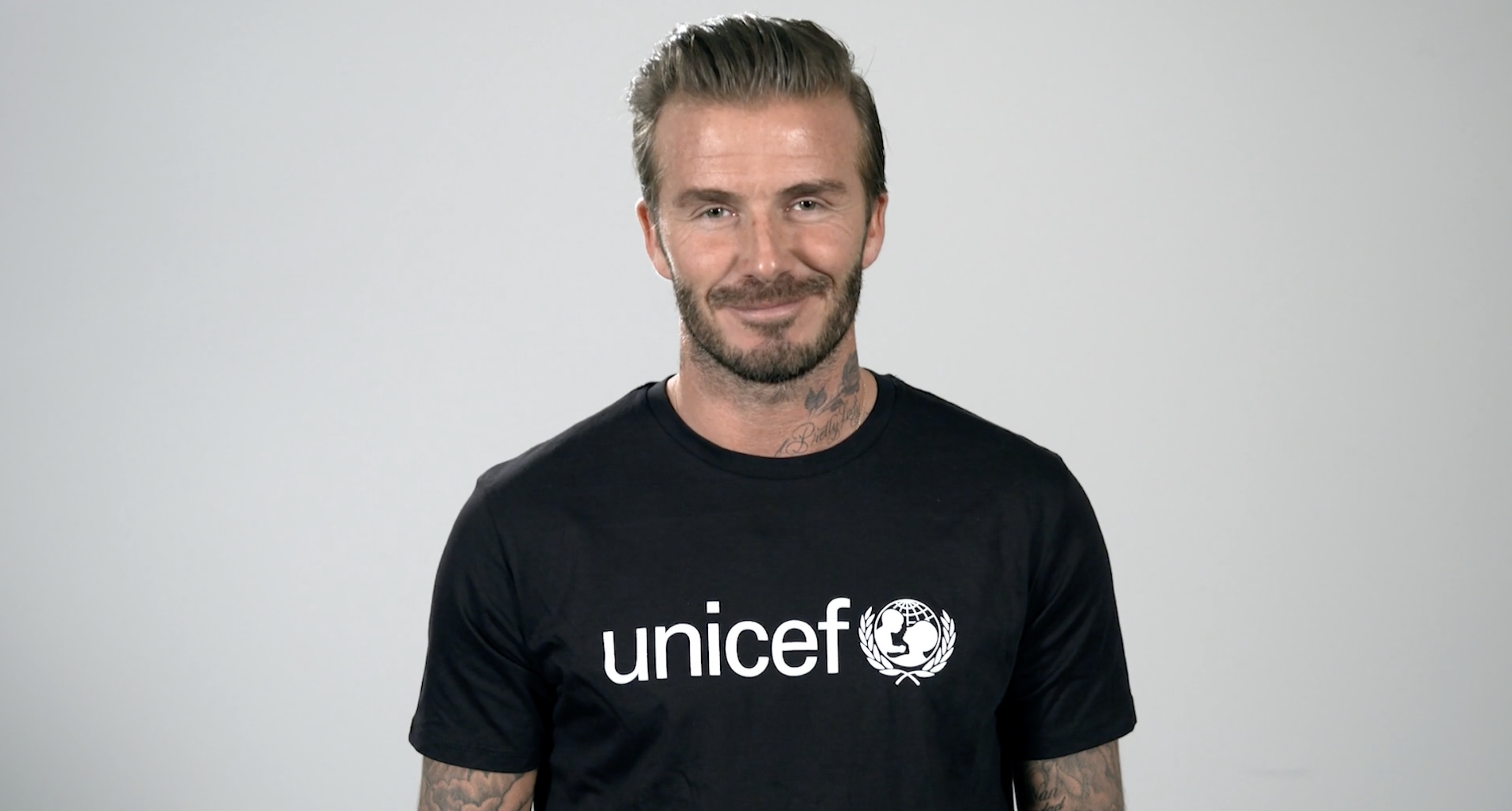 David Beckham in UNICEF t-shirt