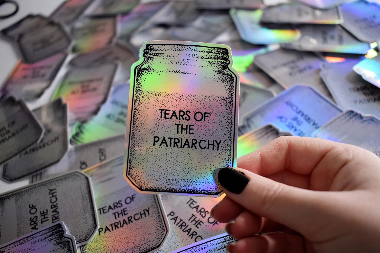 My best selling Tears of the Patriarchy design in sticker form.