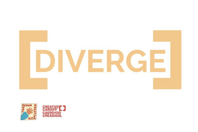 Diverge logo with Creative Cardiff and Tom Bevan's logo underneath